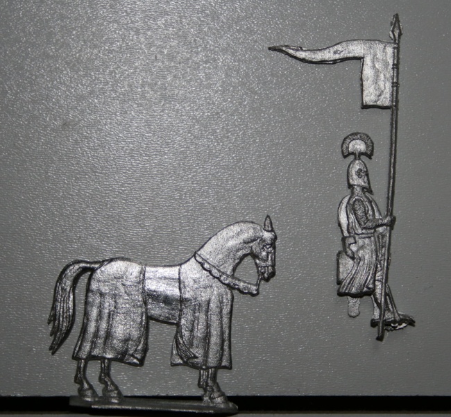 Ritter zu Pferd mit Lanze - Aufsitzer vom Pferd abnehmbar