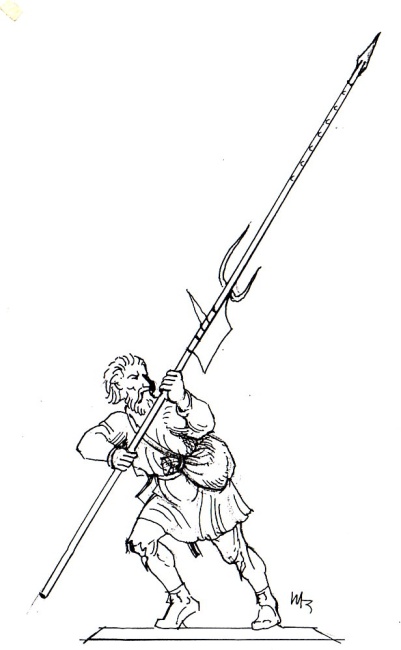 Bauernkrieger mit Stangenwaffe - Kombinationsfigur