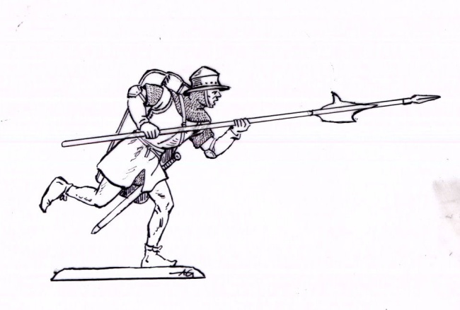 Fußvolk des Ordens mit Lanze anrennend - Kombinationsfigur