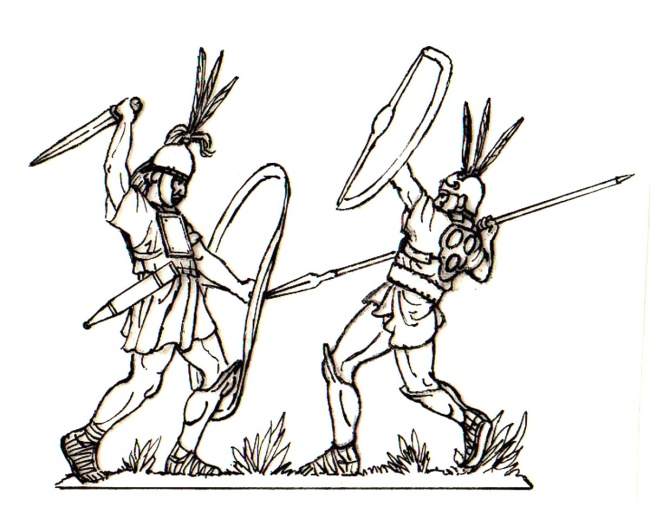 Kampfgruppe Samniten Krieger gegen römischen Legionär
