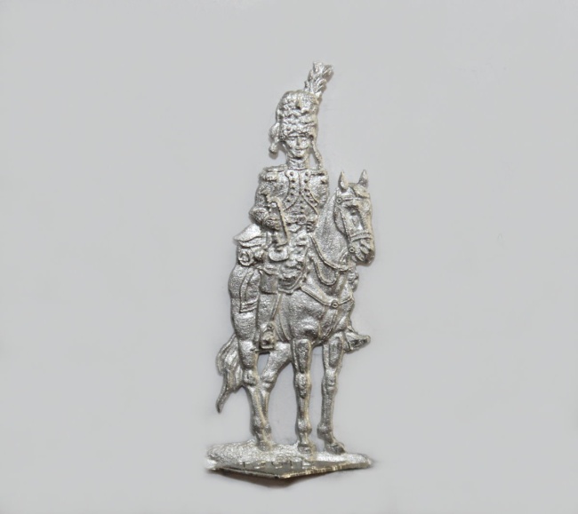 Carabinier Trompeter (-1809) zu Pferd , halbfrontal