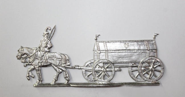 geschlossener Troßwagen mit Gespann