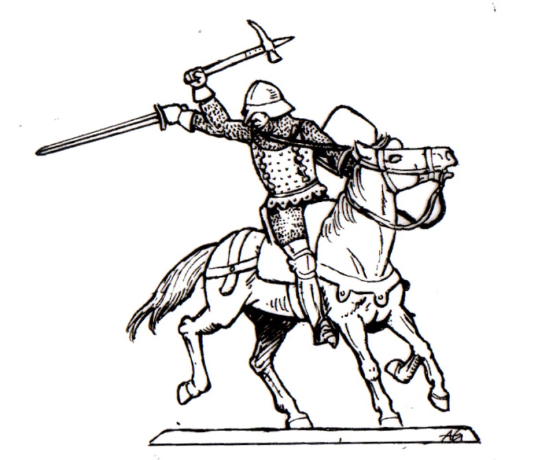 polnischer Ritter zu Pferd kämpfend