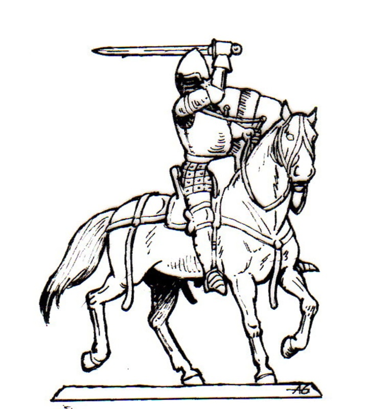 polnischer Ritter mit Schwert zuschlagend