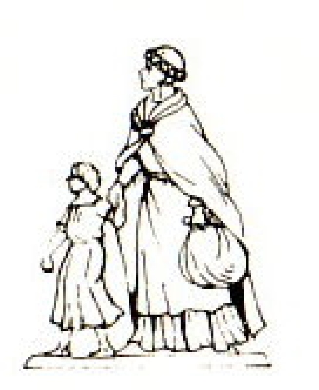 Soldatenfrau mit Kind