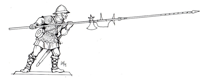 Kriegsknecht mit Stangenwaffe zustoßend - Kombinationsfigur
