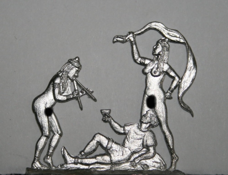 Römer mit ägyptischer Flötenspielerin und Tänzerin