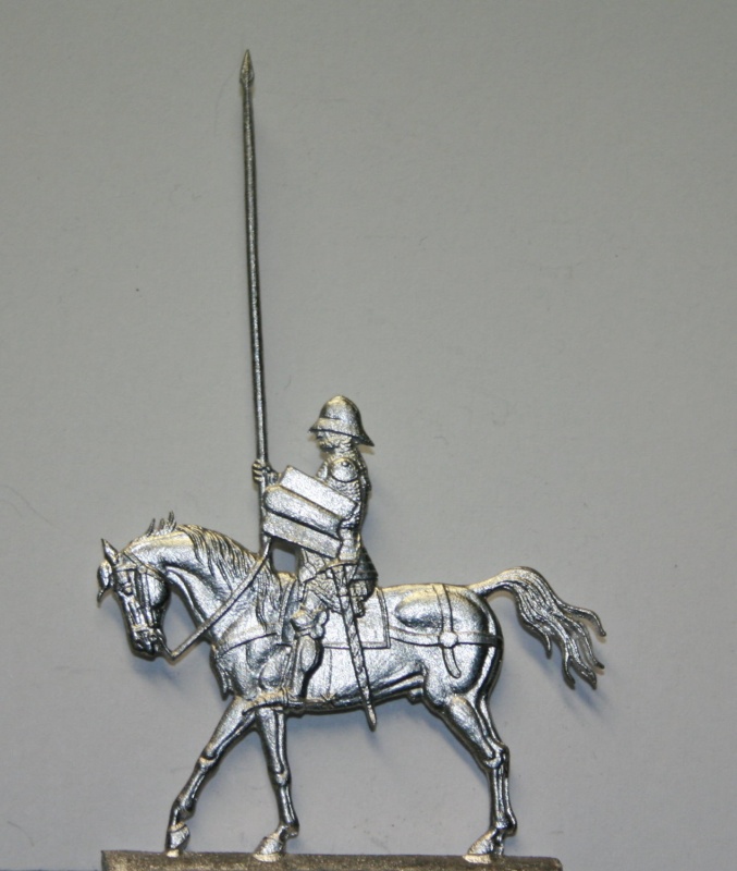polnischer Ritter zu Pferd mit Lanze und Reiterpavese