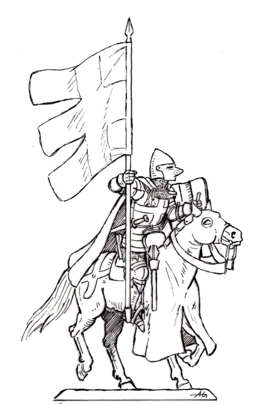 Ordensritter mit dem Banner des obersten Marschall