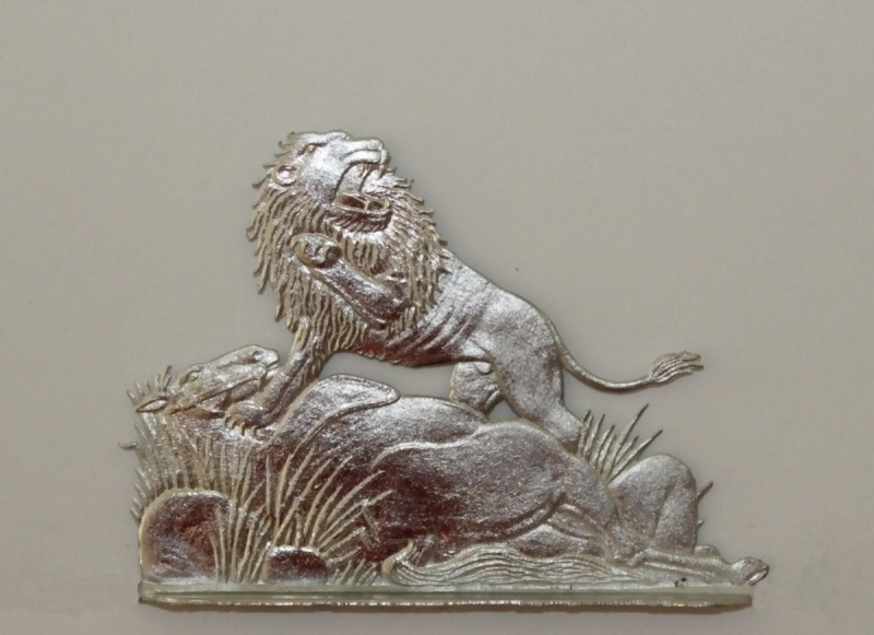 Löwe , Pferd eines Berbers reißend, 54mm