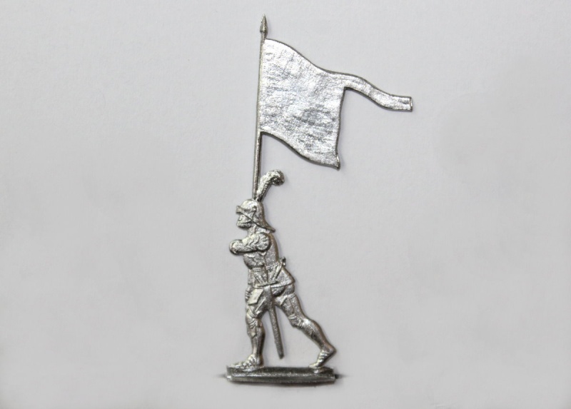 Burgunder in vollem Harnisch mit Banner